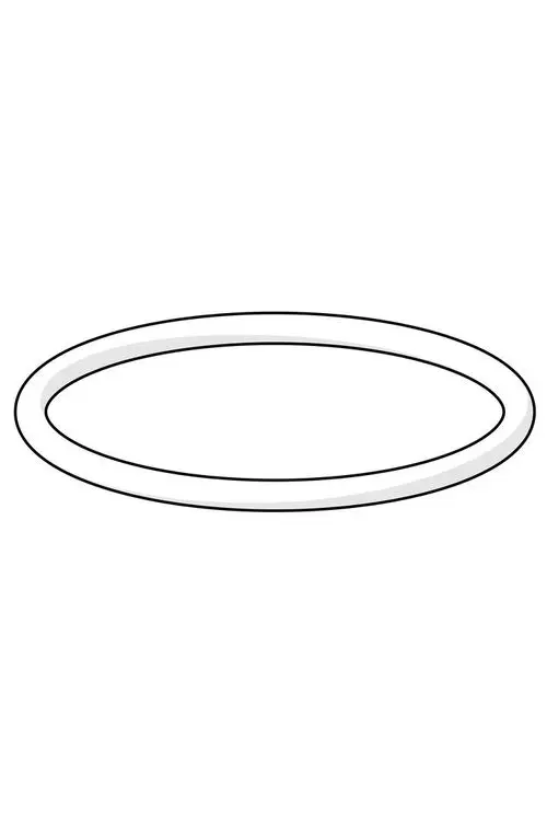 O-Ring in ovaler Form, dargestellt in Weiß mit schwarzer Umrandung, geeignet für Anwendungen der Marke HANSA.